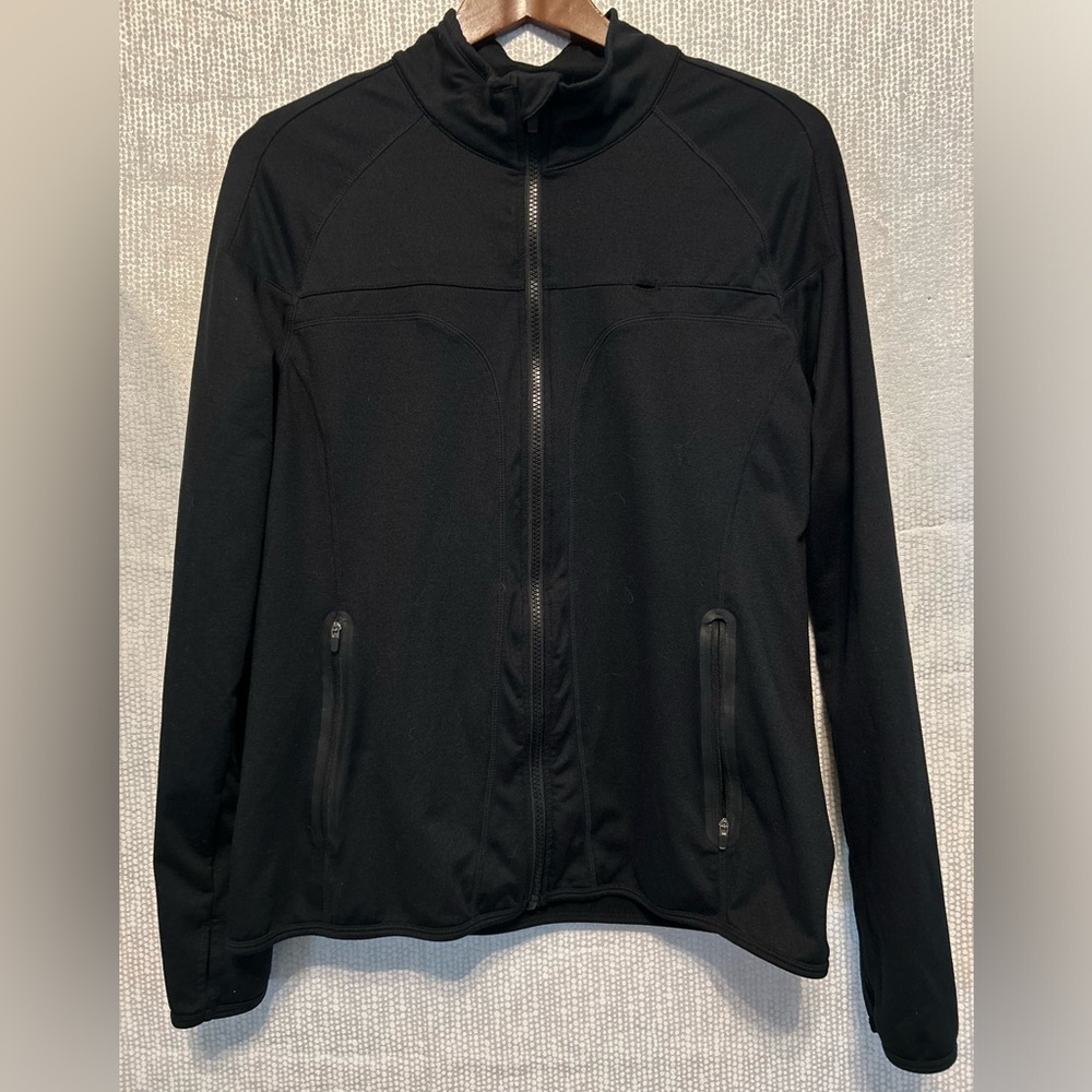 Fabletics Jojo Jacket Womens Large Black Full Zip Zipped Pockets Athleisure